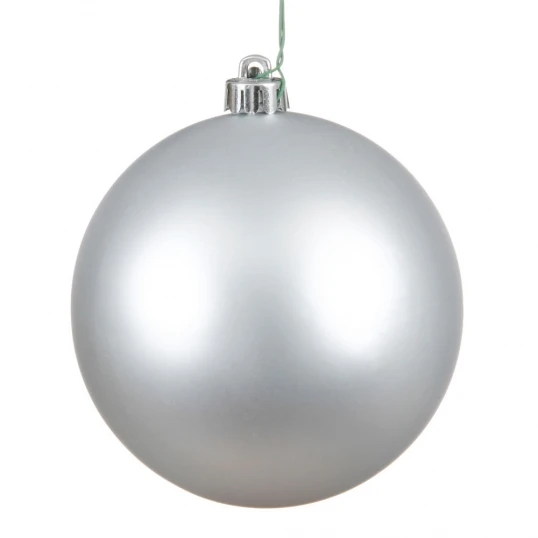 10 Inch Silver Matte Ball Ornament: UV Resistant 1 10 Inch Silver Matte Ball Ornament: UV Resistant