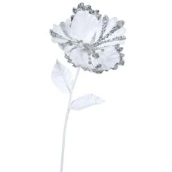 23 Inch White Hibiscus Pick - 8 Inch Flower: Set Of 3