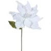 22 Inch Velvety White Poinsettia - 12 Inch Flower: Set Of 6