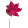 22 Inch Velvety Cerise Poinsettia - 12 Inch Flower: Set Of 6