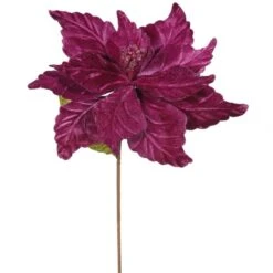 22 Inch Velvety Mauve Poinsettia - 12 Inch Flower: Set Of 6