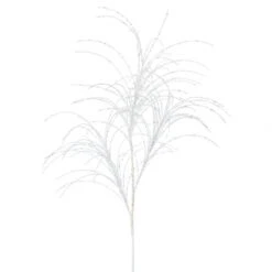 34 Inch White Glitter Grass Spray: Set Of 6