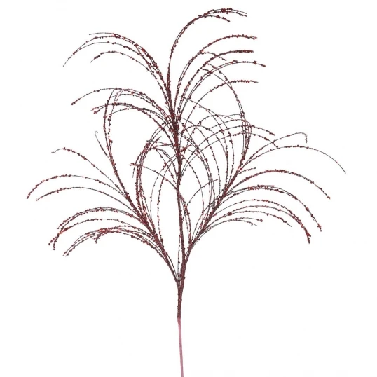 34 Inch Burgundy Glitter Grass Spray: Set Of 6 1 34 Inch Burgundy Glitter Grass Spray: Set Of 6