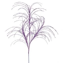 34 Inch Purple Glitter Grass Spray: Set Of 6