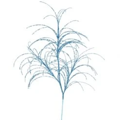 34 Inch Turquoise Glitter Grass Spray: Set Of 6