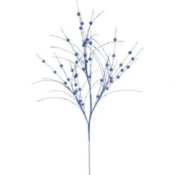35 Inch Blue Glitter Berry Spray: Set Of 6