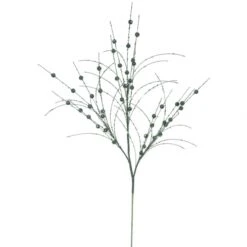 35 Inch Emerald Glitter Berry Spray: Set Of 6