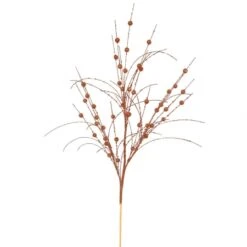 35 Inch Copper Glitter Berry Spray: Set Of 6