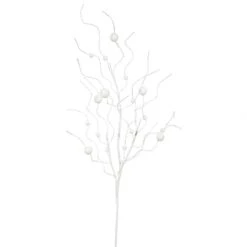 37 Inch White Glitter Ball Spray: Set Of 6