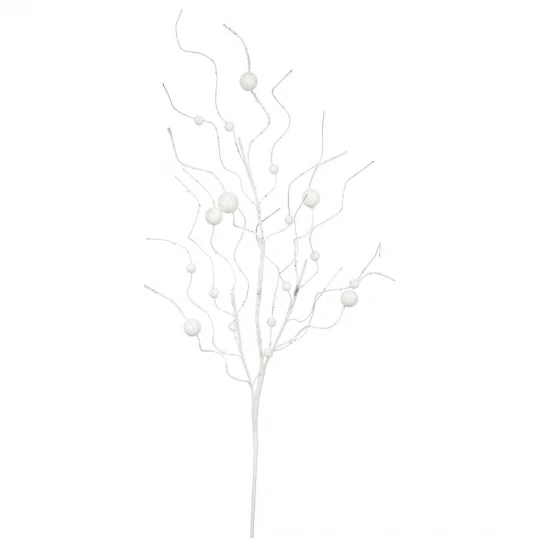 37 Inch White Glitter Ball Spray: Set Of 6 1 37 Inch White Glitter Ball Spray: Set Of 6