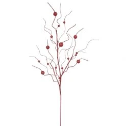 37 Inch Red Glitter Ball Spray: Set Of 6