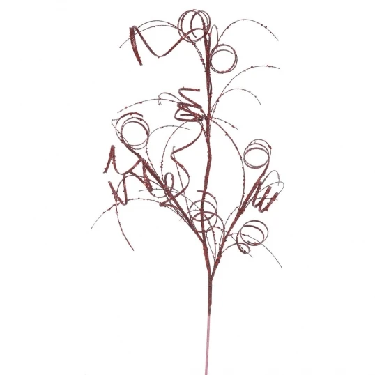 35 Inch Burgundy Glitter Curly Spray: Set Of 6 1 35 Inch Burgundy Glitter Curly Spray: Set Of 6