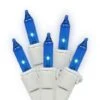 46 Foot 100 Mini-light Strand With 5.5 Inch Spacing On White Wire: Blue All-Lit