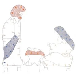 55x68 Inch LED Wire Silhouette Nativity