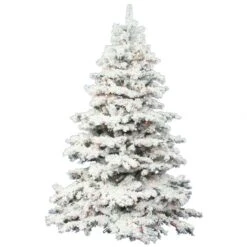 7.5 Foot Flocked Alaskan Christmas Tree: Clear LEDs