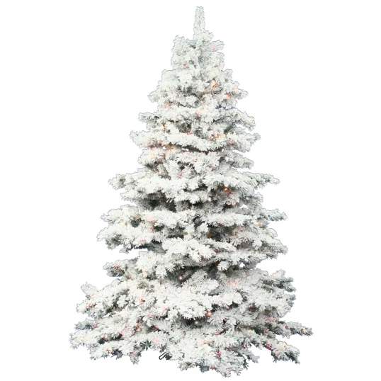 7.5 Foot Flocked Alaskan Christmas Tree: Clear LEDs 1 7.5 Foot Flocked Alaskan Christmas Tree: Clear LEDs