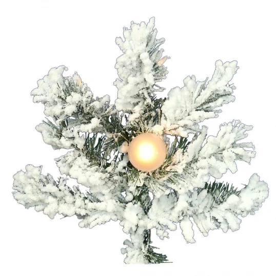 7.5 Foot Flocked Alaskan Christmas Tree: Clear Mini & G50 LEDs 2 7.5 Foot Flocked Alaskan Christmas Tree: Clear Mini & G50 LEDs - Image 2