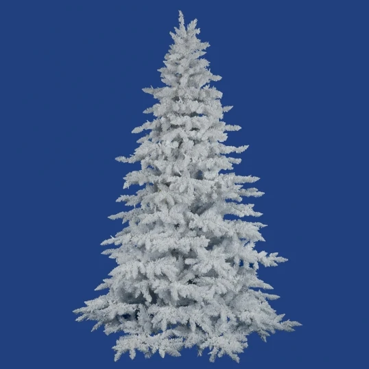 6.5 Foot Flocked White Spruce Christmas Tree: Unlit 1 6.5 Foot Flocked White Spruce Christmas Tree: Unlit