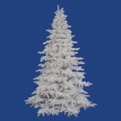 9 Foot Flocked White Spruce Tree: Clear LEDs