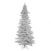 6.5 Foot Flocked White Slim Spruce Christmas Tree: Unlit