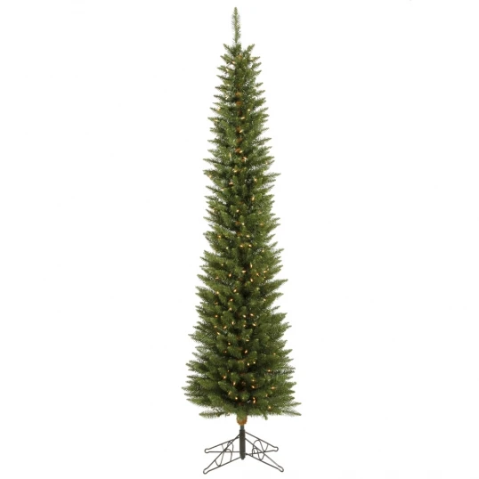 6.5 Foot Durham Pole Pencil Pine Tree: Clear LEDs 1 6.5 Foot Durham Pole Pencil Pine Tree: Clear LEDs