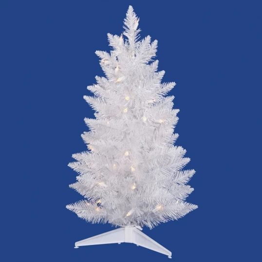 30 Inch Sparkle White Pencil Tree: Multi-Colored LEDs 1 30 Inch Sparkle White Pencil Tree: Multi-Colored LEDs