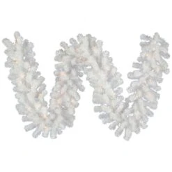 9 Foot X 12 Inch Crystal White Garland: Unlit