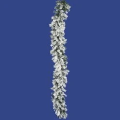 9 Foot X 12 Inch Flocked Alaskan Garland: Unlit
