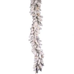 9 Foot X 12 Inch Flocked Alaskan Garland: Lights
