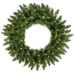 24 Inch Camdon Fir Wreath: Clear LEDs