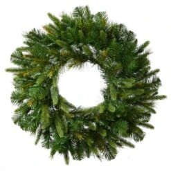 30 Inch PE/PVC Cashmere Pine Wreath: Lights
