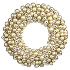 24 Inch Gold Colored Ball Wreath