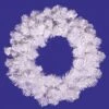 20 Inch Crystal White Wreath: Unlit