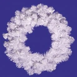20 Inch Crystal White Wreath: Unlit