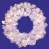 20 Inch Crystal White Wreath: Lights
