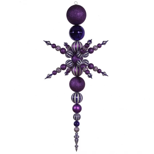 76 Inch Purple Snowflake Finial Ornament 1 76 Inch Purple Snowflake Finial Ornament