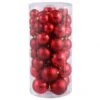Shiny And Matte Ball Ornament Set (Box Of 50 Balls): Red