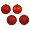 4 Inch Red Assorted Ball Ornaments (Box Of 12 Balls)