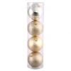 4 Inch Champagne Assorted Ball Ornaments (Box Of 12 Balls)