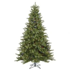 6.5 Foot PE/PVC King Spruce Christmas Tree: Multi-Colored Lights