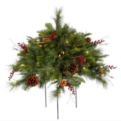 18 Inch Cibola Berry Mixed Pine Bush: Lights