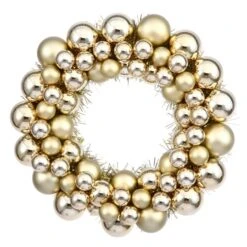 12 Inch Gold Colored Ball Wreath