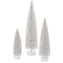 White Artificial Oval Tree (set Of 3): 12 Inch, 16 Inch, 20 Inch