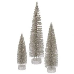Champagne Artificial Oval Tree (set Of 3): 12 Inch, 16 Inch, 20 Inch