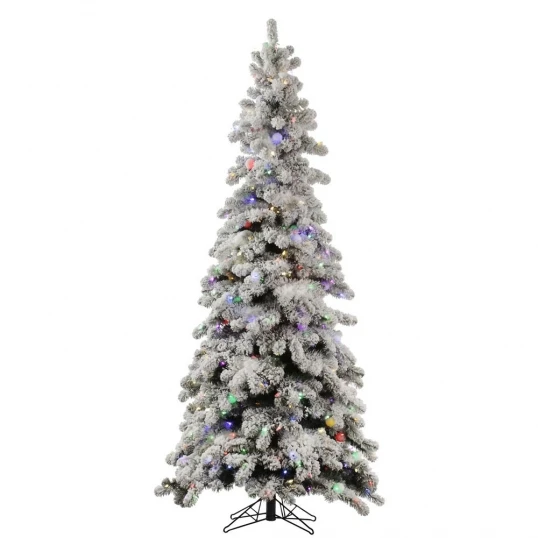 6 Foot Medium Flocked Kodiak Spruce: Multi-Color Italian & G40 LEDs 1 6 Foot Medium Flocked Kodiak Spruce: Multi-Color Italian & G40 LEDs