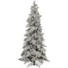 7 Foot Medium Flocked Kodiak Spruce Tree: Unlit