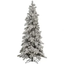 7 Foot Medium Flocked Kodiak Spruce Tree: Unlit