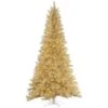 5.5 Foot White-Gold Tinsel Christmas Tree: Lights