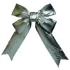 45H X 36W Inch Silver Nylon Indoor Christmas Bow