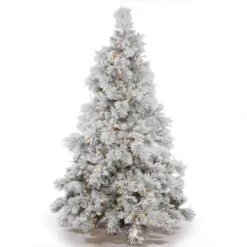 6.5 Foot Alberta Flocked Tree: Clear LEDs